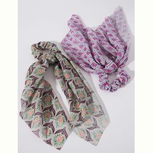 Darla Hair Scarf Set with Ponytail Holder Bundle